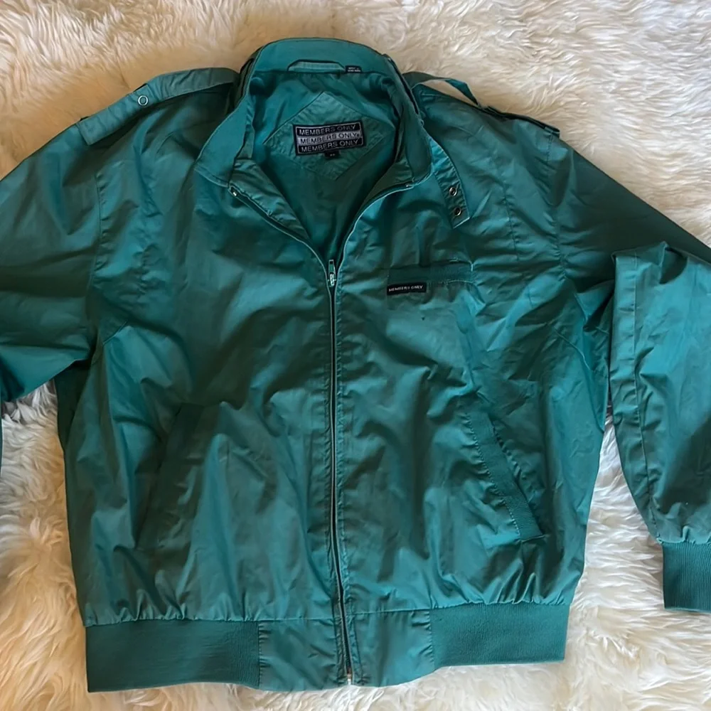 MEMBERS ONLY JACKET size 42 mens. Teal. So cool. - Picture 1 of 8